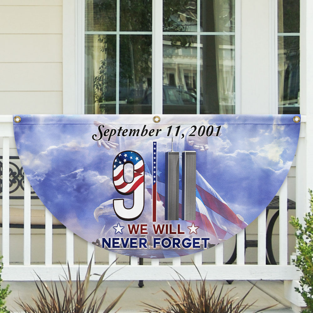 911 Patriot Day Never Forget September 11th Twin Towers 9 11 Non-Pleated Fan Flag(1)