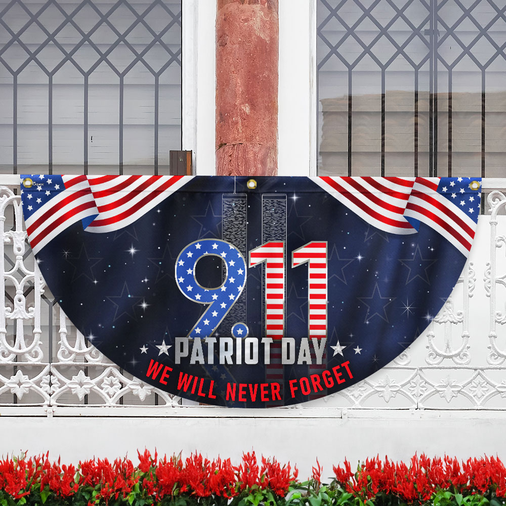 911 Patriot Day September 11 Never Forget 9 11 Non-Pleated Fan Flag(1)