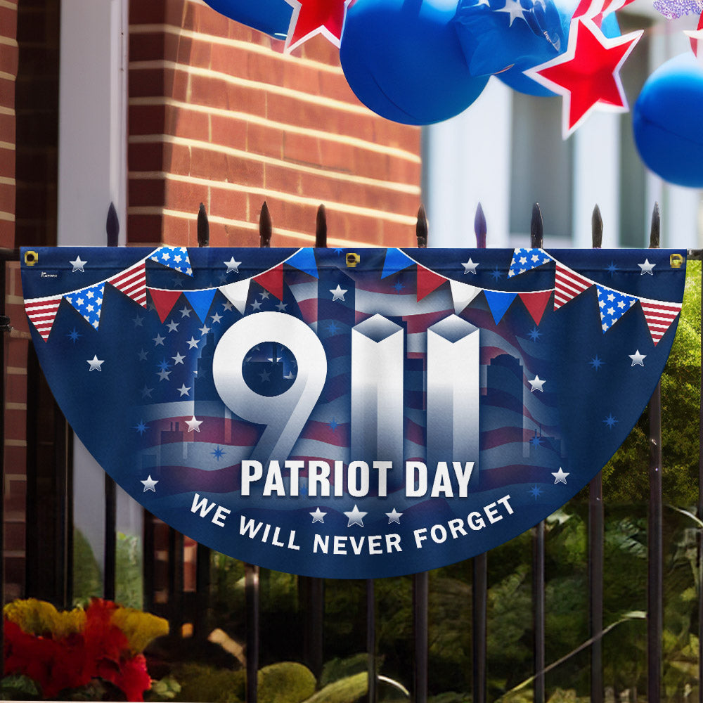 911 Patriot Day September 11th 9 11 Never Forget Non-Pleated Fan Flag