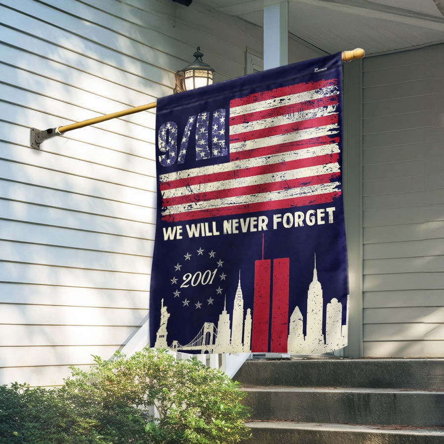911 We Will Never Forget US Flag Patriot Day Flag Indoor Outdoor