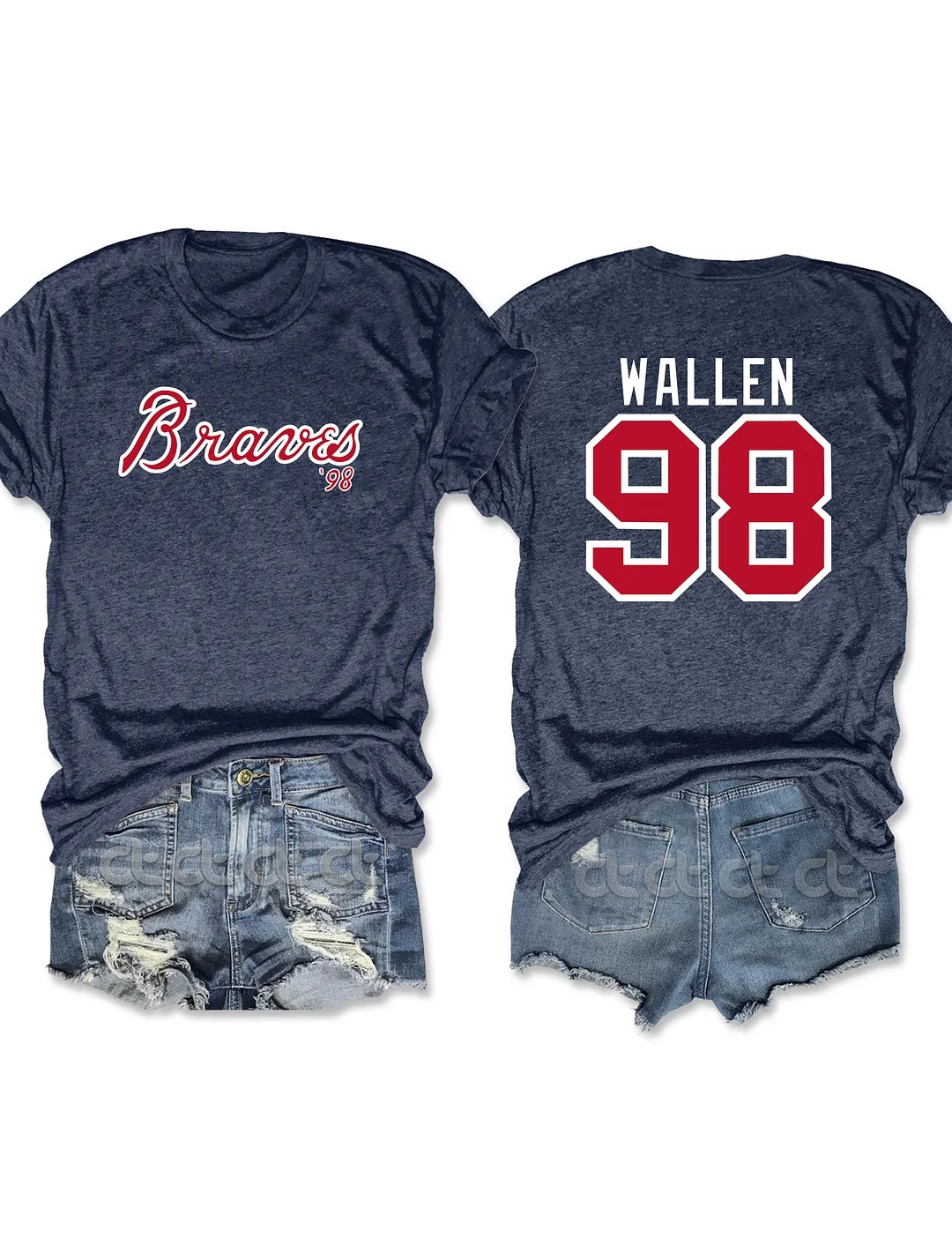 98 Braves Morgan Wallen T-Shirt Atlanta Braves Baseball Fan Morgan Wallen Merch Gifts