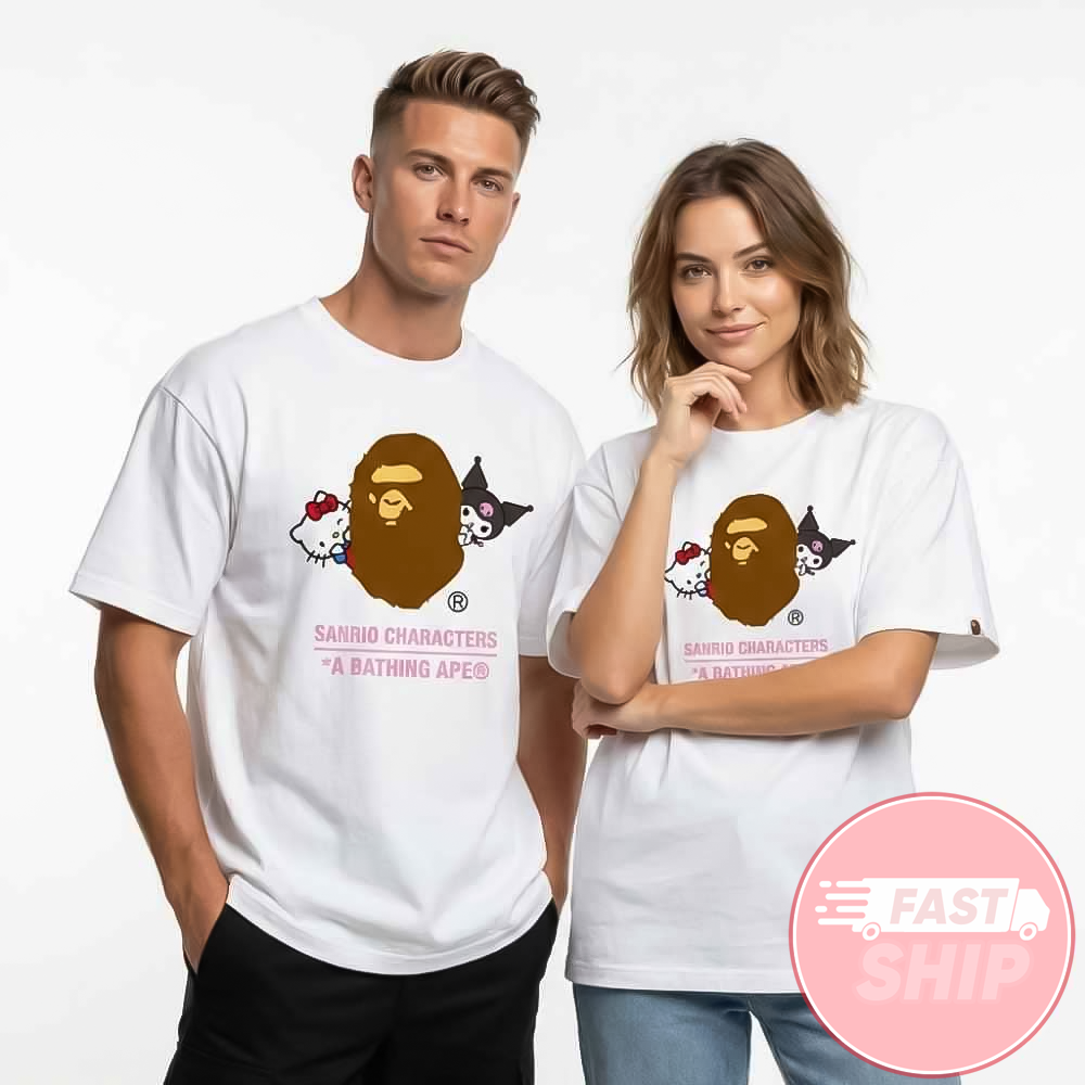 A Bathing Ape x Sanrio Characters BAPE Babymilo Logo 2026 T-Shirt Gifts For Couples