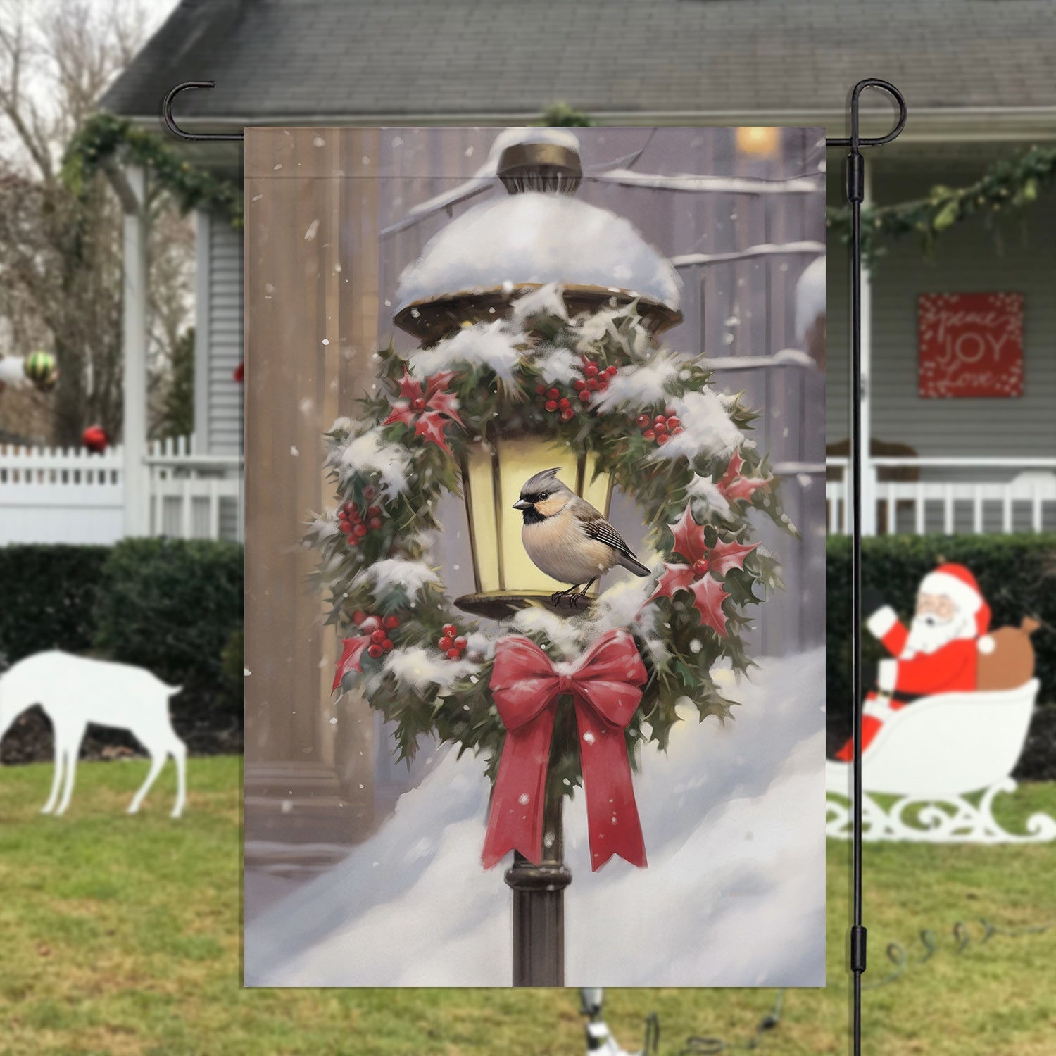 A Birds Refuge Amidst Snowfall Christmas Garden Flag Christmas Decor Gift For Bird Lovers