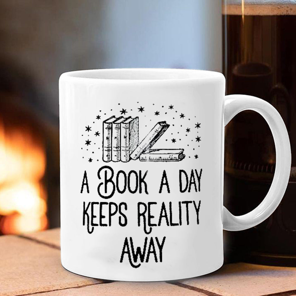 A Book A Day Keeps Reality Away Mug Book Lover Coffee Mug Gifts For Him Her A Book A Day Keeps Reality Away Mug Book Lover Coffee Mug Gifts For Him Her