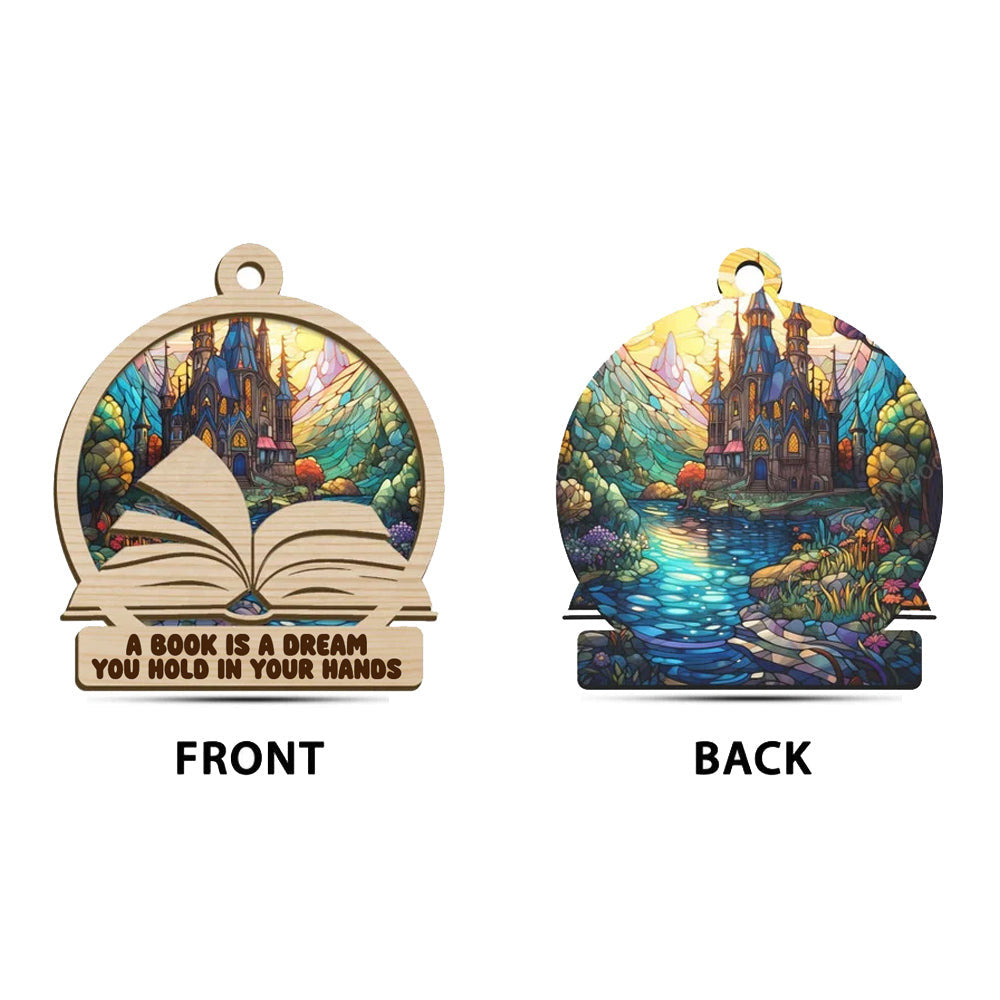 A Book Is A Dream You Hold In Your Hands Suncatcher Ornament Book Lovers Christmas Ornament A Book Is A Dream You Hold In Your Hands Suncatcher Ornament Book Lovers Christmas Ornament