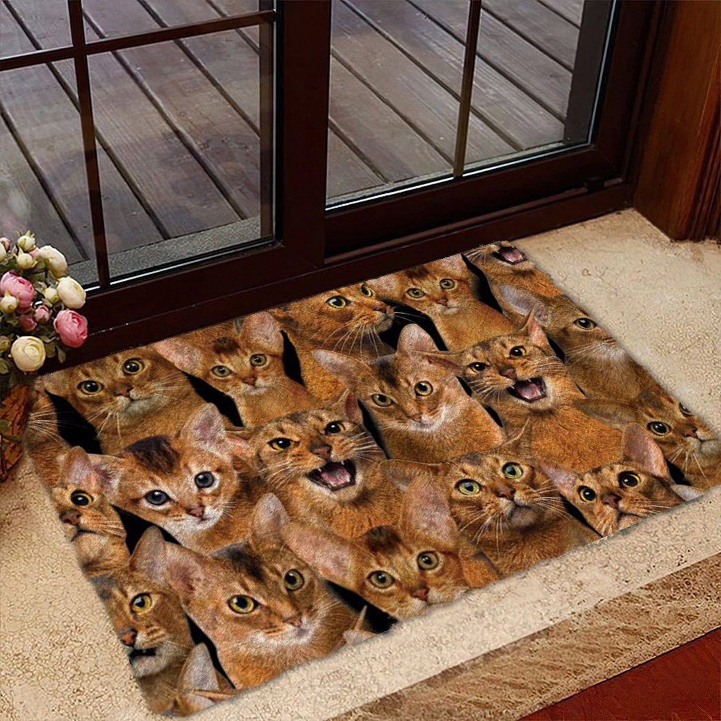 A Bunch Of Abyssinian Cats Doormat Pet Door Mat Unusual Gifts For Cat Lovers