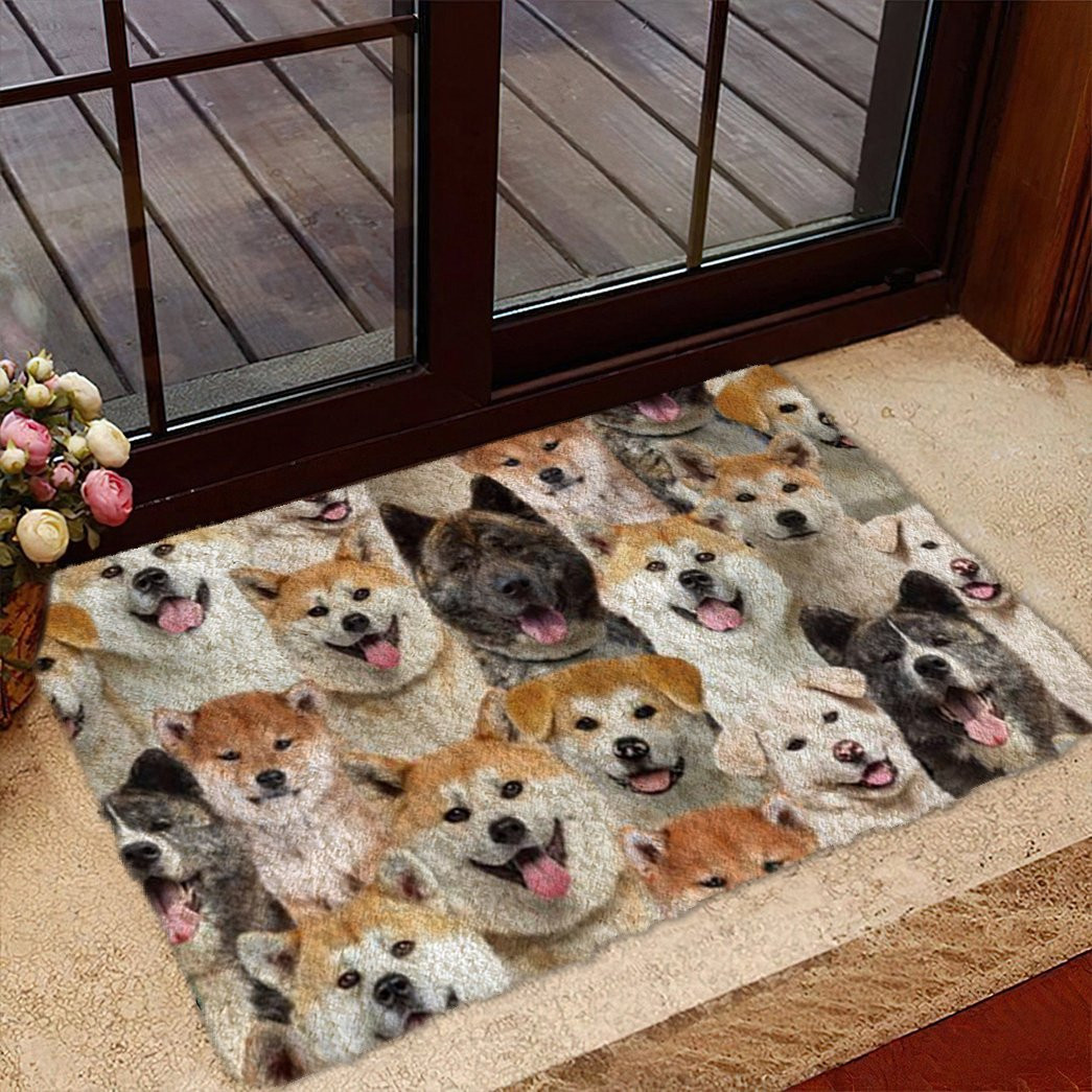A Bunch Of Akita Inus Doormat Dog Themed Doormats Present Ideas For Animal Lovers