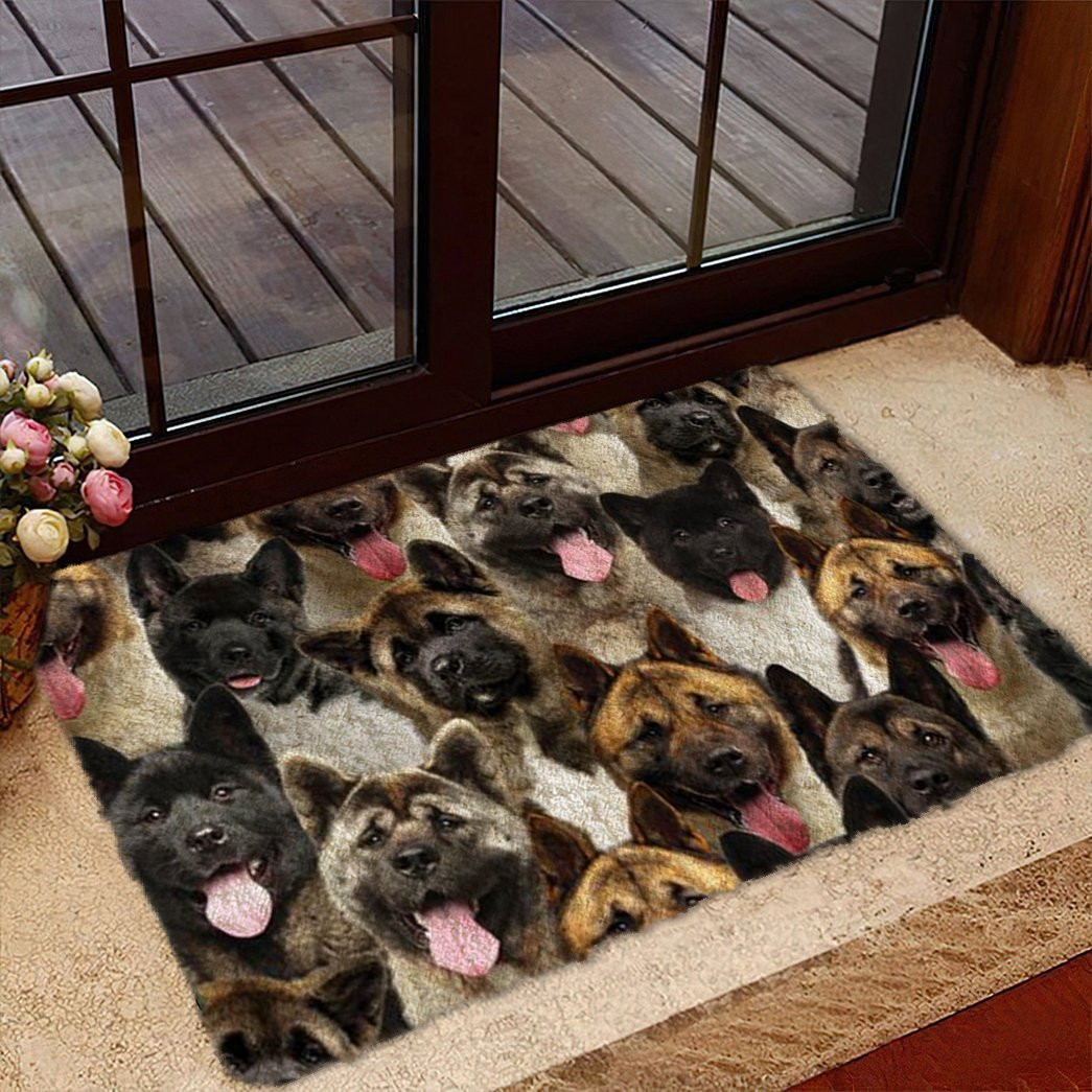 A Bunch Of American Akitas Doormat Front Door Decor Ideas Xmas Presents For Dog Owners