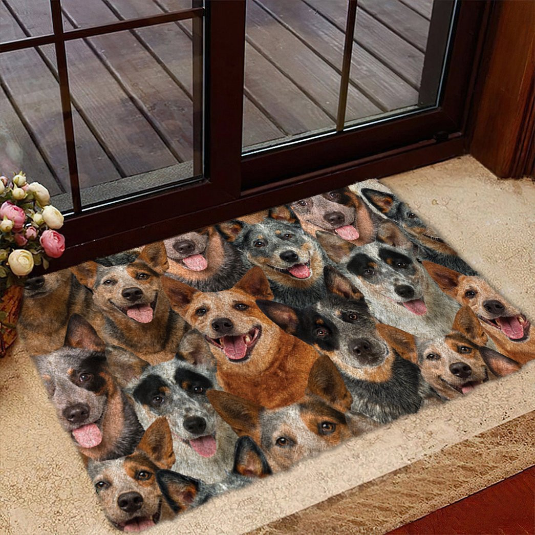 A Bunch Of Australian Cattles Doormat Door Decorating Ideas Best Gifts For Dog Pet Lovers