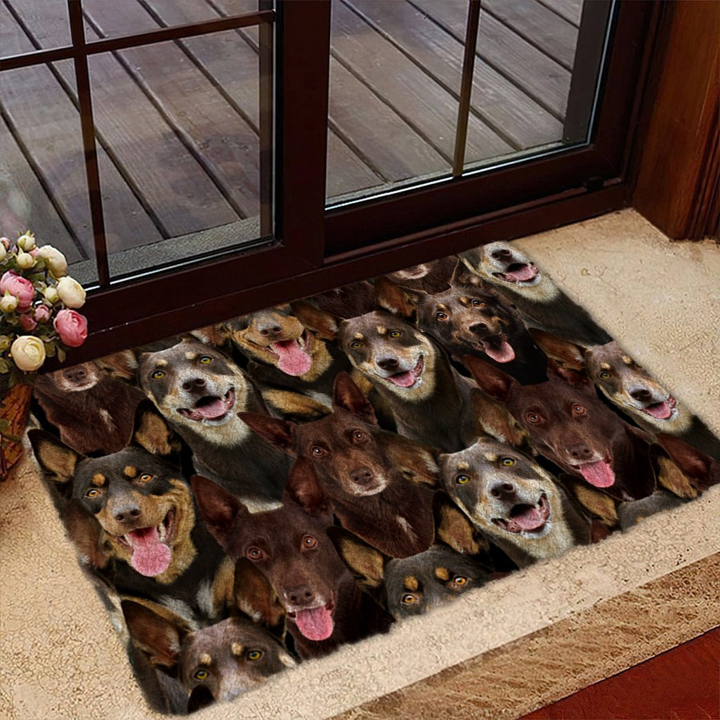 A Bunch Of Australian Kelpies Doormat Front Door Christmas Decorations Gifts For Dog Lovers