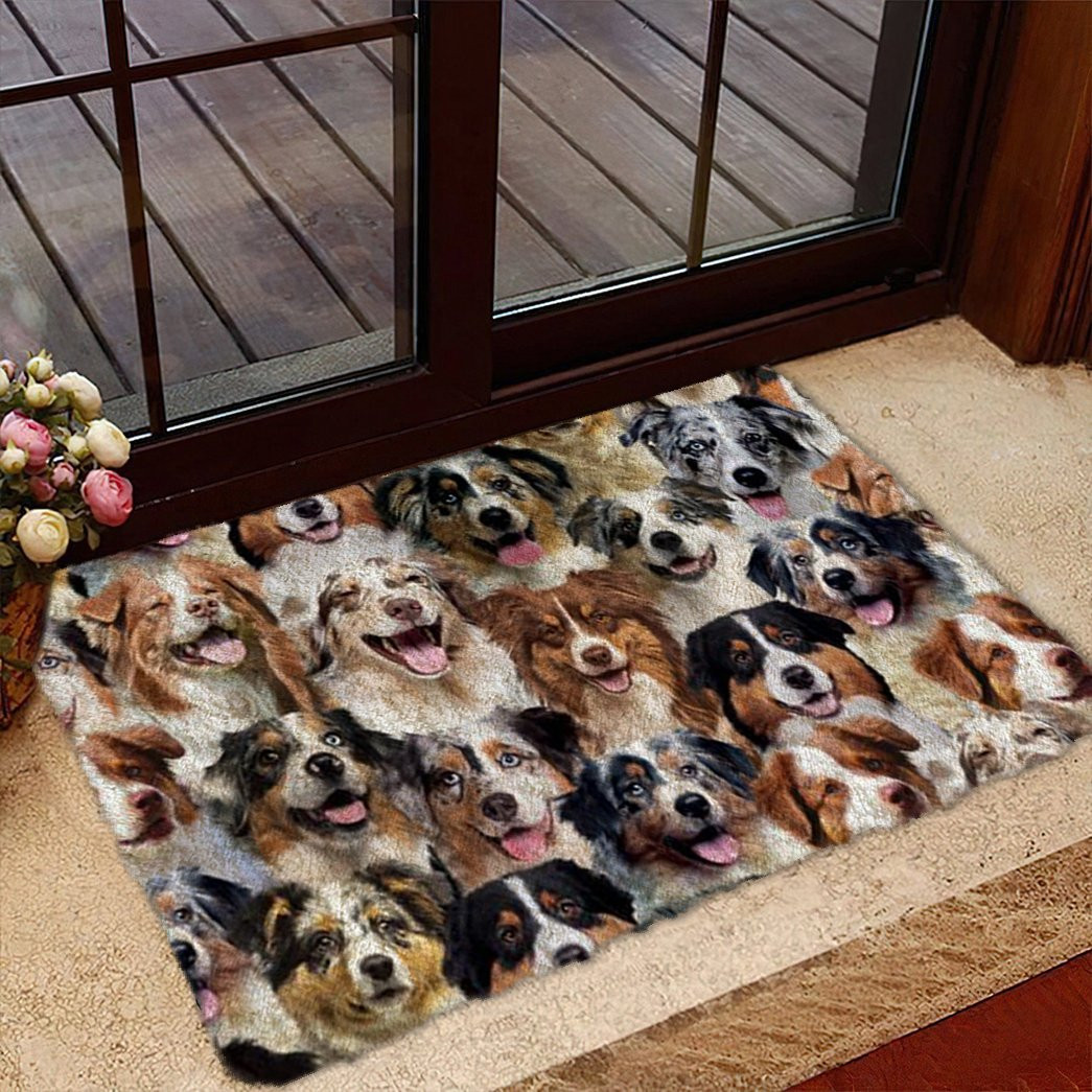 A Bunch Of Australian Shepherds Doormat Front Door Decor Christmas Presents For Dog Owners