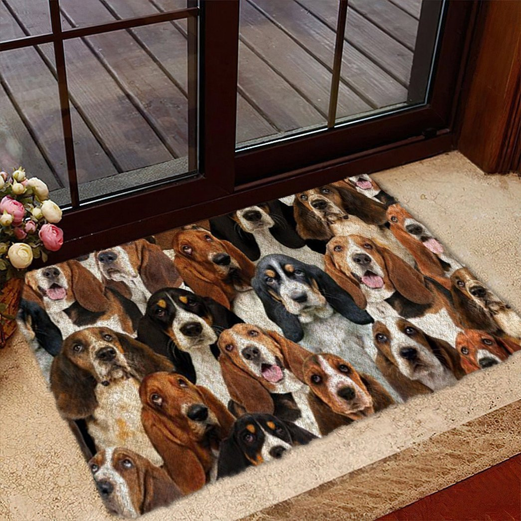 A Bunch Of Basset Hounds Doormat Door Christmas Decorations Xmas Gifts For Dog Owners