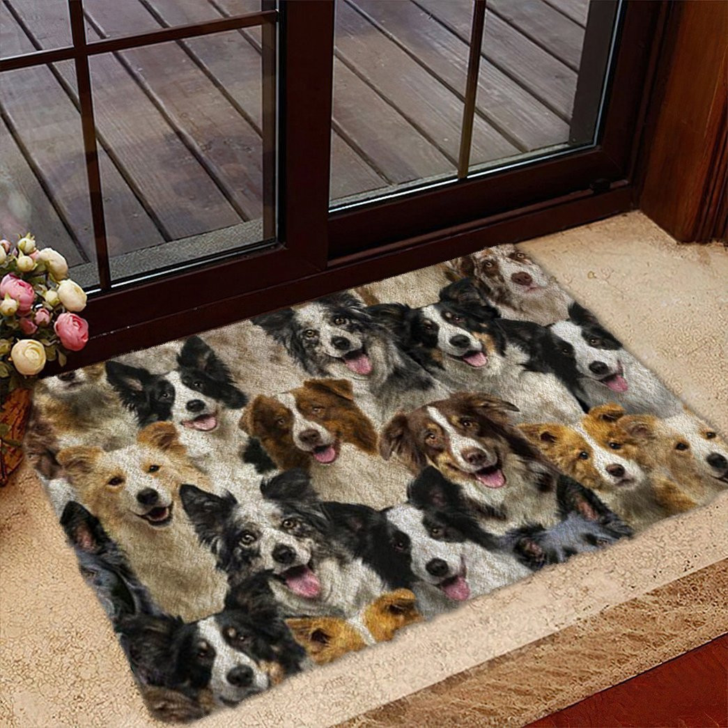 A Bunch Of Border Collies Doormat Christmas Entryway Decor Gift Idea For Dog Pet Lovers