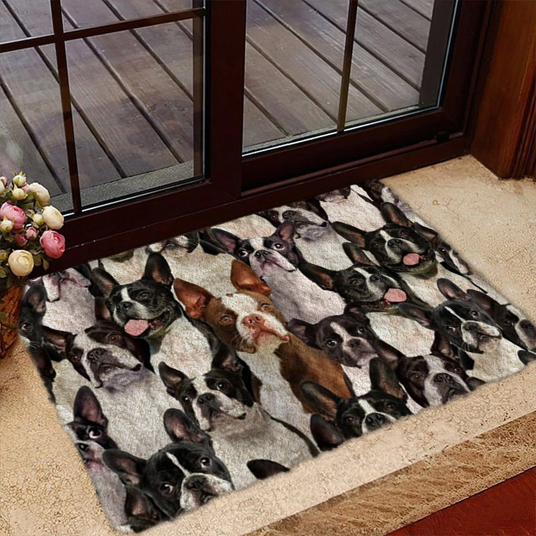 A Bunch Of Boston Terriers Doormat Front Entryway Ideas Present Ideas For Animal Lovers