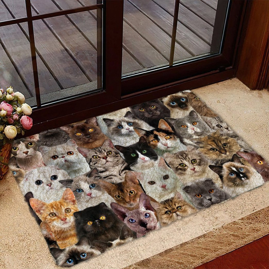 A Bunch Of Cats Doormat Christmas Front Door Mat Unique Gifts For Cat Onwers