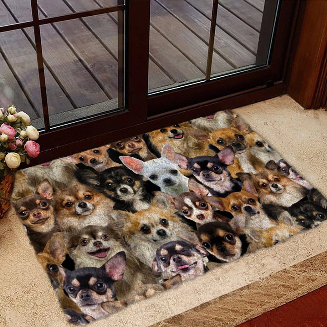 A Bunch Of Chihuahuas Doormat Welcome Dog Mat Dog Lover Gifts For Him Her
