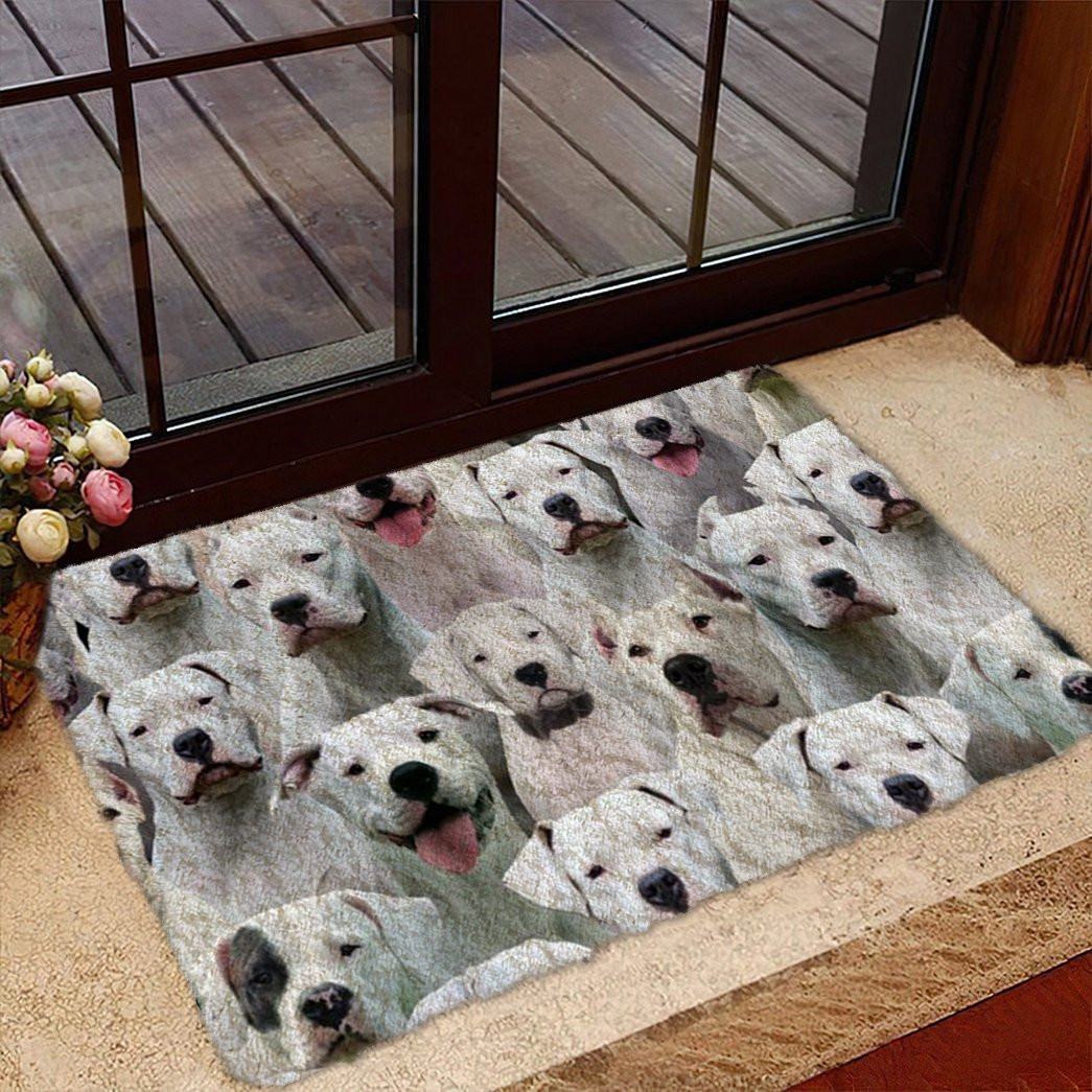 A Bunch Of Dogo Argentinos Doormat Dog Welcome Mat Best Gifts For Dog Lovers