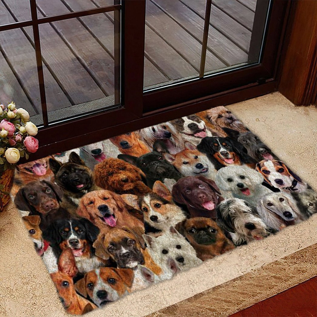 A Bunch Of Dogs Doormat Christmas Decor For Entryway Great Gifts For Dog Lovers