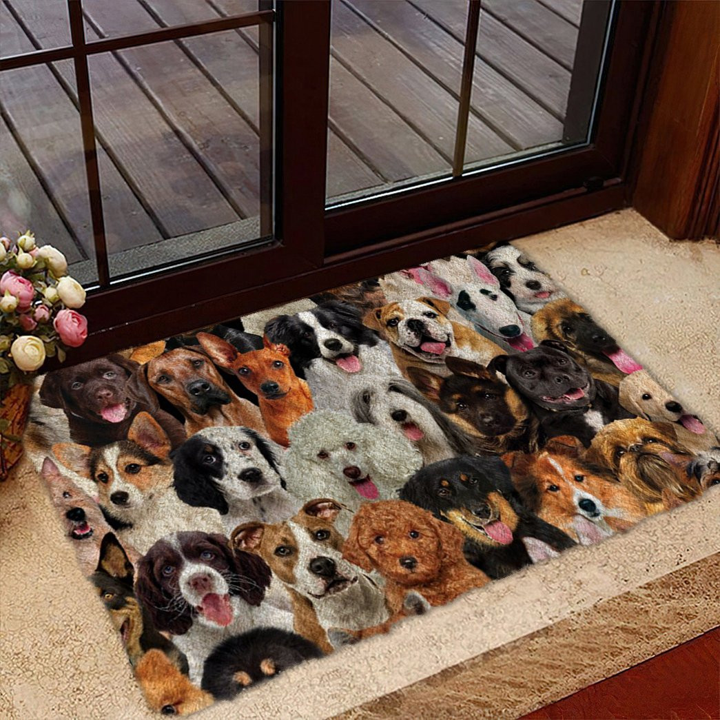 A Bunch Of Dogs Doormat Unique Front Door Decor Best Gifts For Dog Lovers