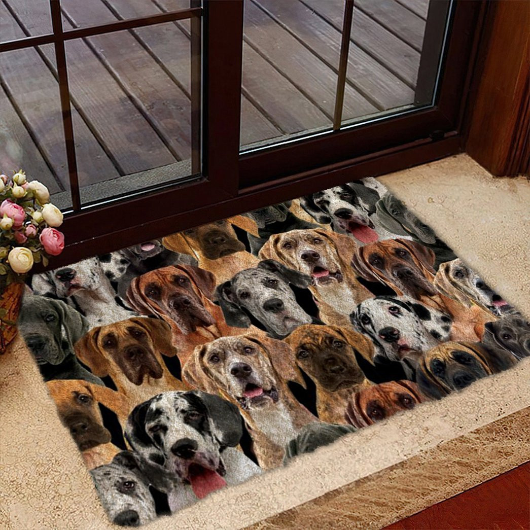 A Bunch Of Great Danes Doormat Home Front Door Design Gifts For People With Dogs