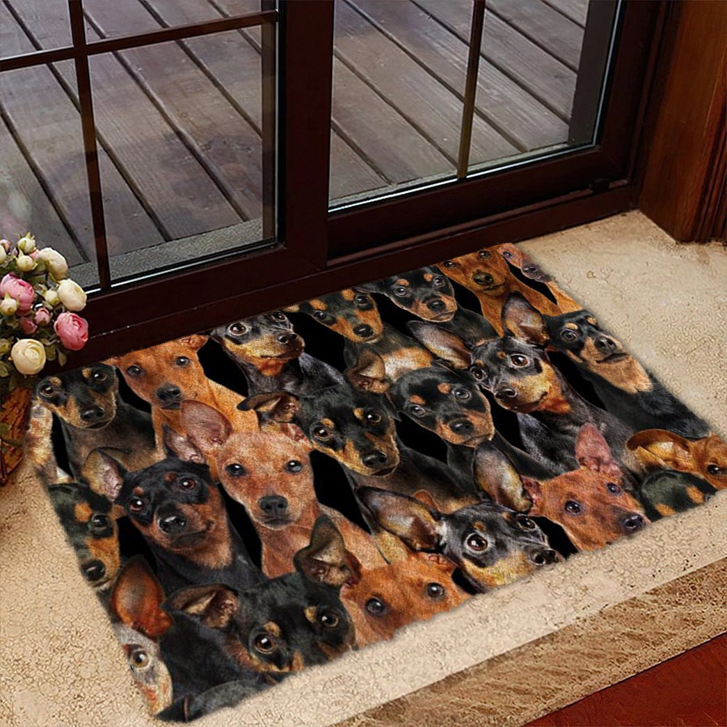 A Bunch Of Miniature Pinschers Doormat Entrance Way Ideas Cute Dog Owner Gift Ideas