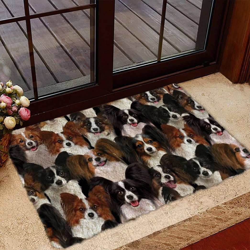 A Bunch Of Papillons Doormat Front Entryway Ideas Best Presents For Dog Lovers