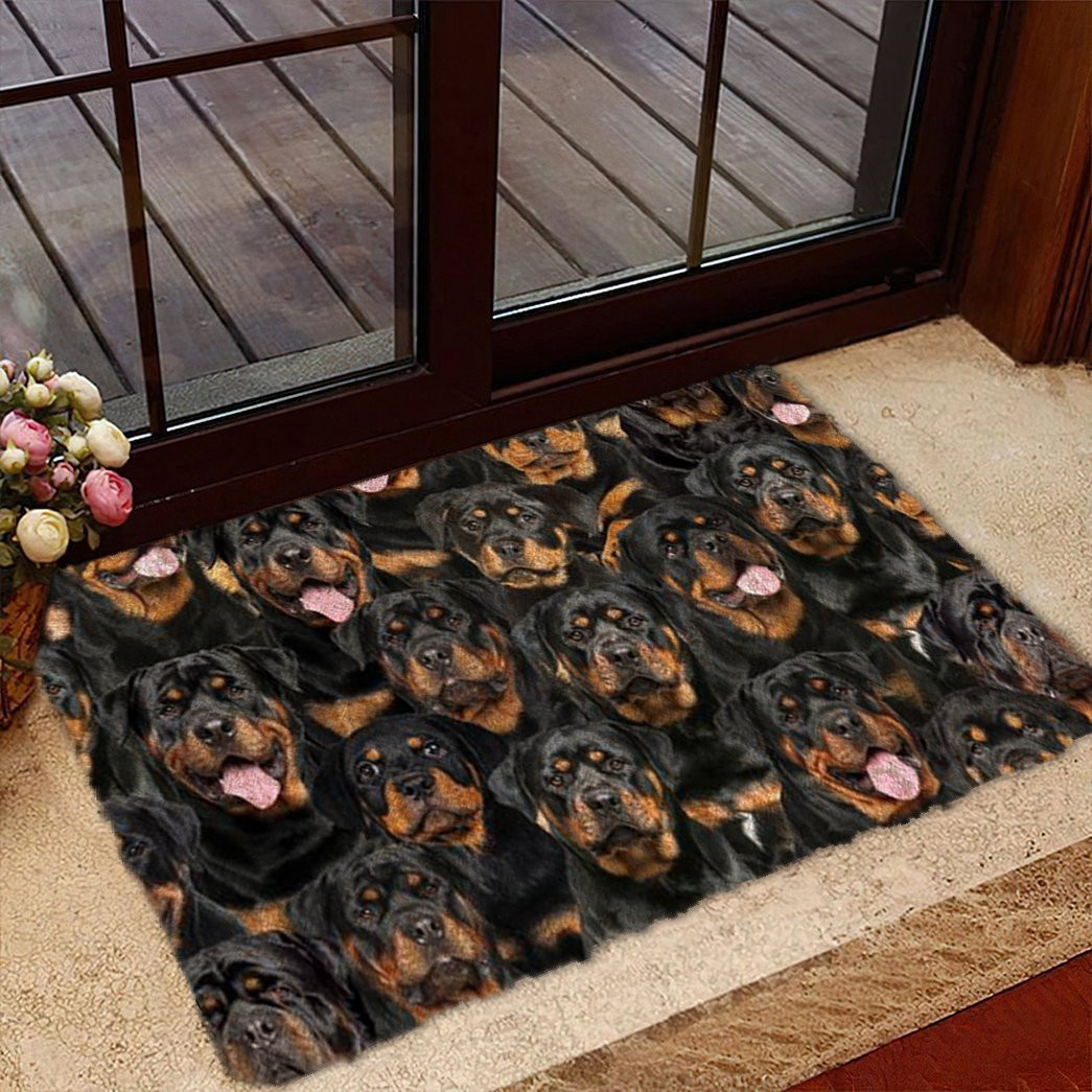 A Bunch Of Rottweilers Doormat Entry Way Ideas Unique Gifts For Dog Lovers