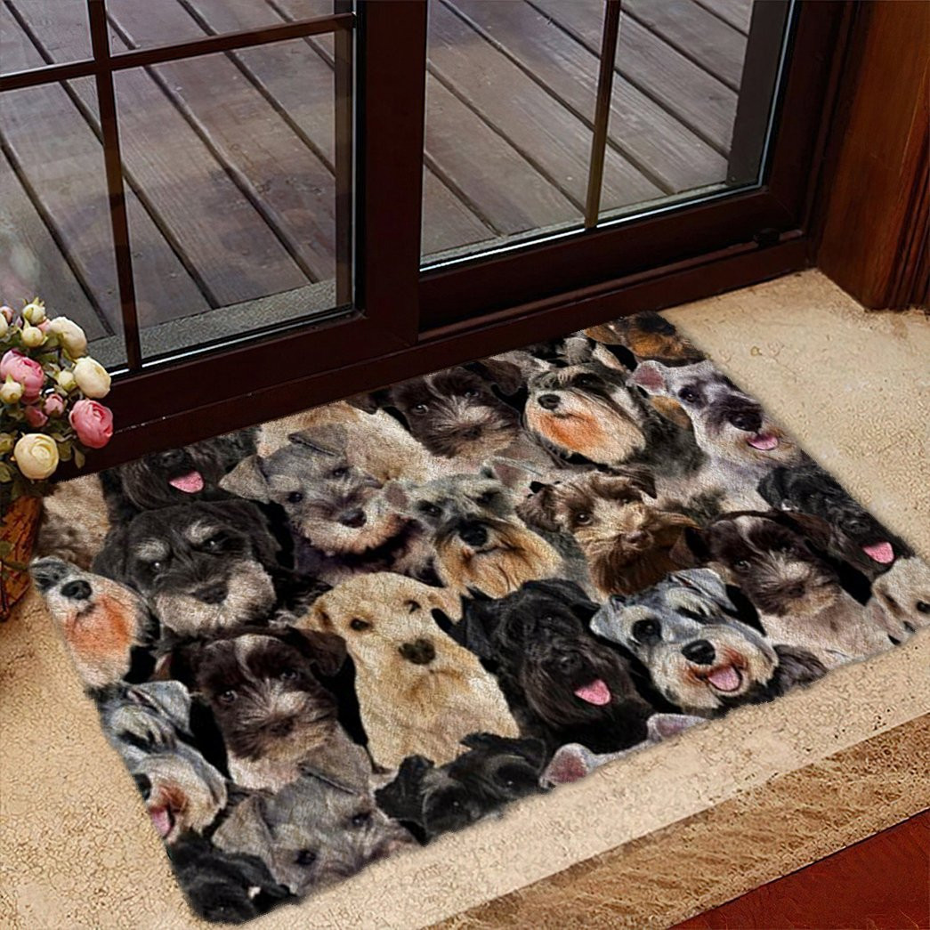 A Bunch Of Schnauzers Doormat Entrance Way Ideas Great Gifts For Dog Lovers