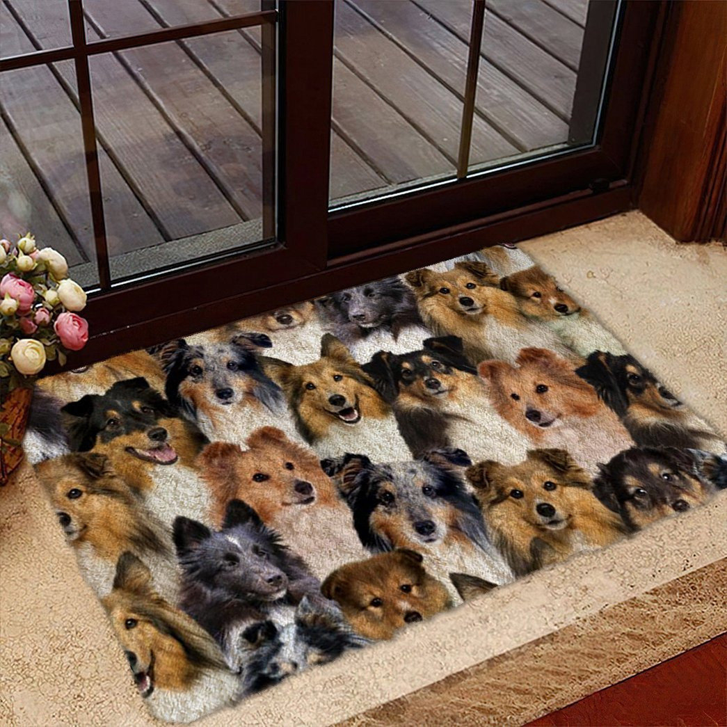 A Bunch Of Shetland Sheepdog Shelties Doormat Entryway Decor Great Dog Christmas Gifts