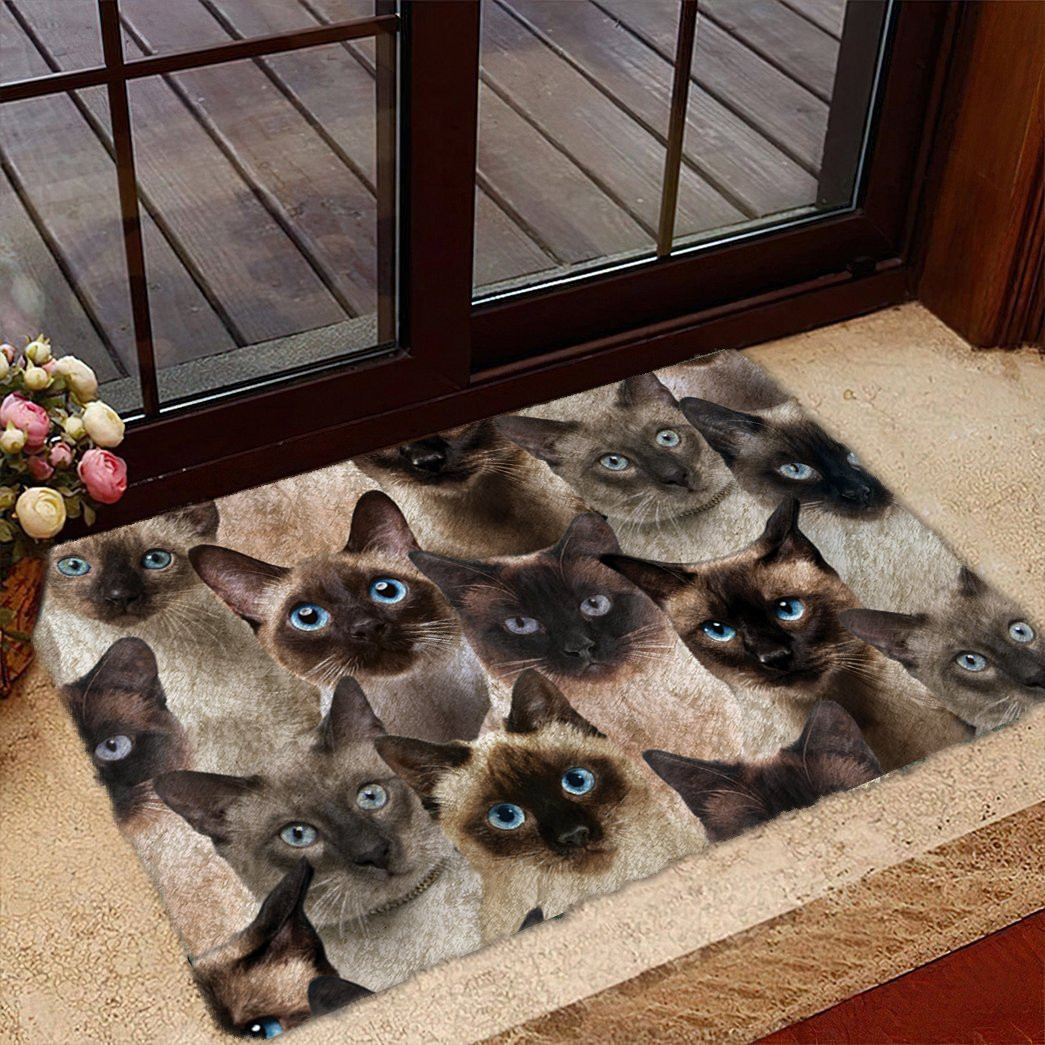 A Bunch Of Siamese Cats Doormat Entryway Christmas Decor Ideas Gift Idea For Cat Owner