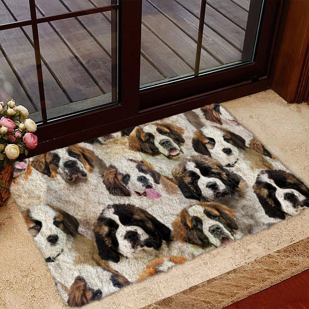 A Bunch Of St Bernards Doormat Entryway Decor Best Christmas Present For Dog