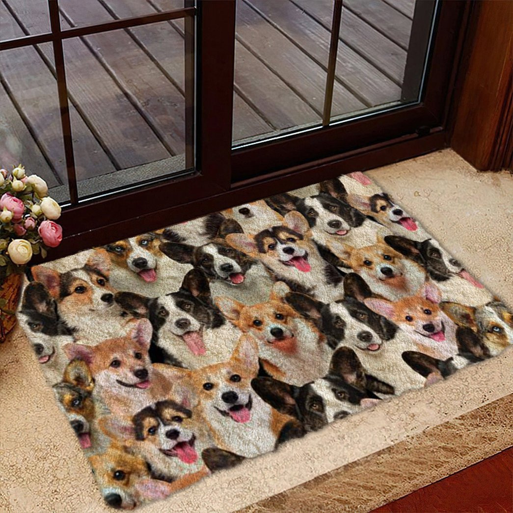 A Bunch Of Welsh Corgis Doormat Front Door Decor Ideas Top Gifts For Dog Owners
