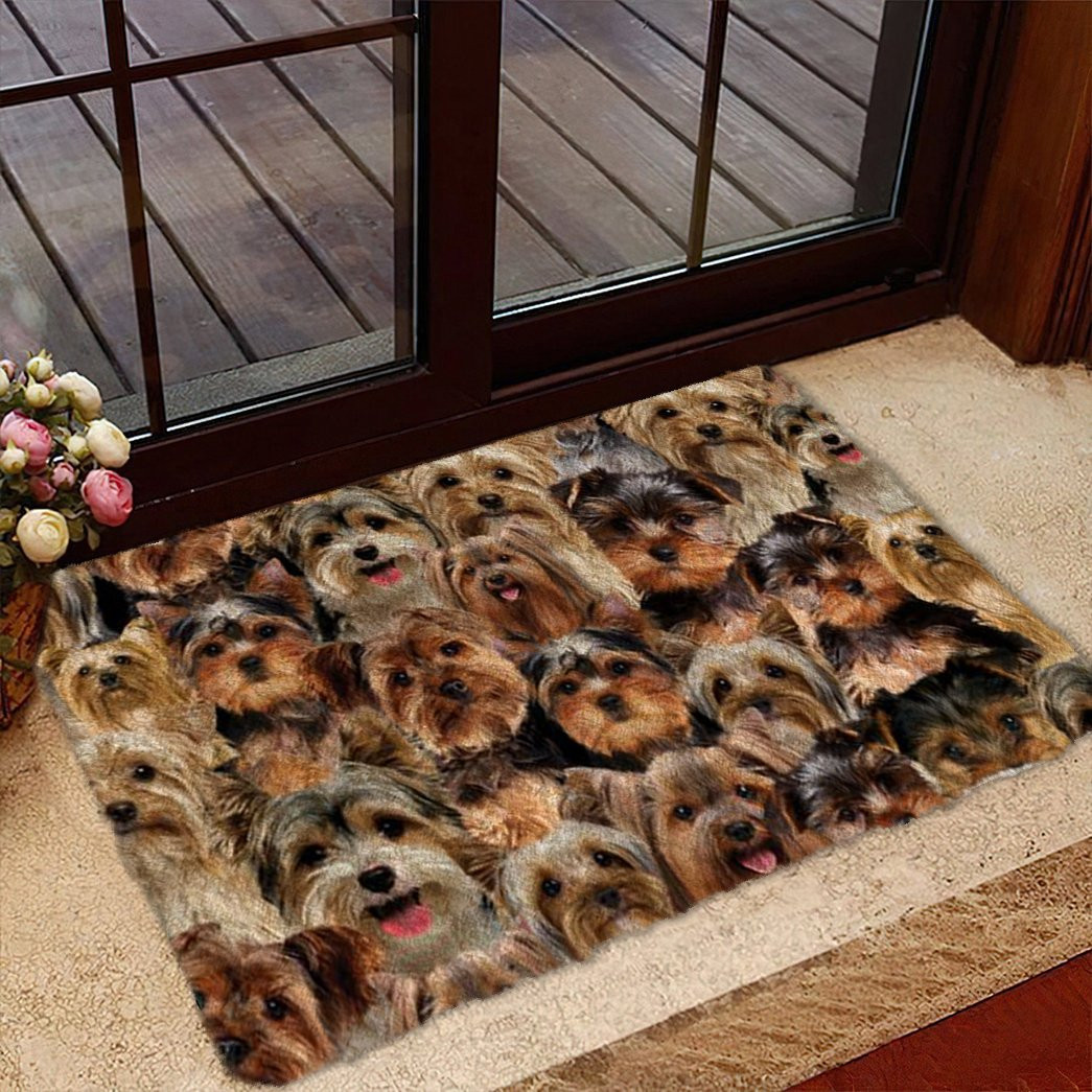A Bunch Of Yorkshire Terrier Yorkie Doormat Door Decorating Ideas Present Ideas For Dog Lovers