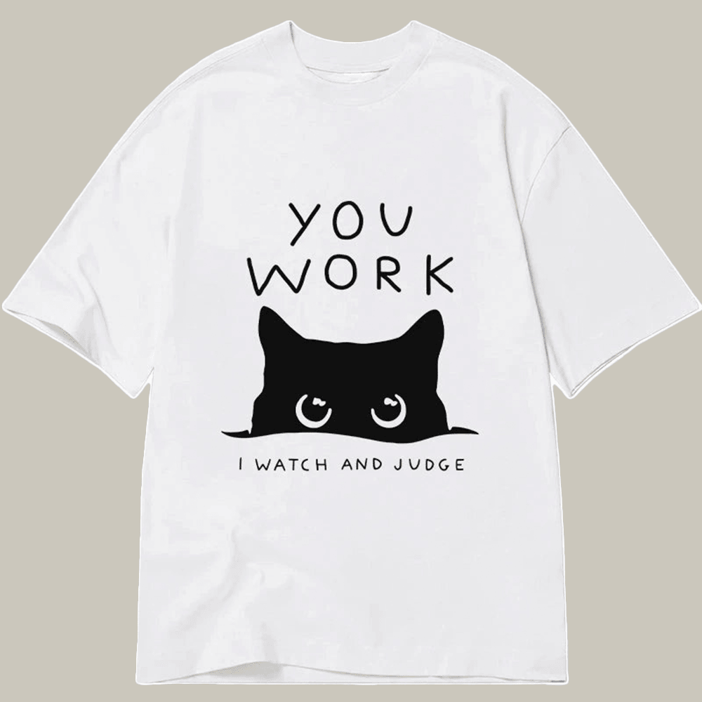 A Cat That Spies Classic T-Shirt Animal Themed Humor Shirt Funny Meme Gifts