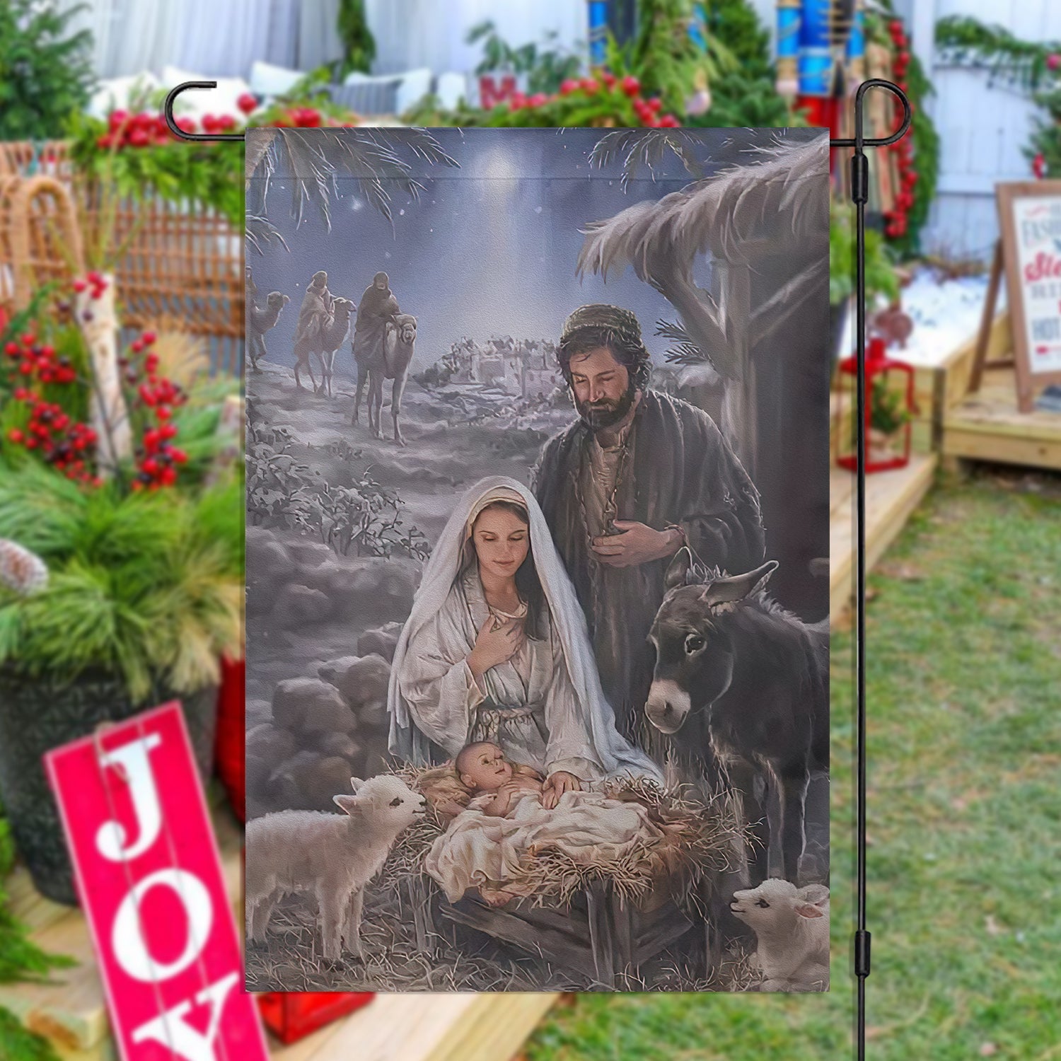 A Celebration Of The Birth Garden Flag Nativity Xmas Gift For Christians Lovers