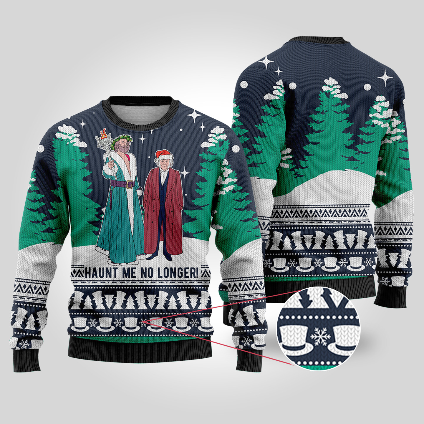 A Christmas Carol Ugly Christmas Sweater Navy Festive Sweatshirt for Christmas Celebrations