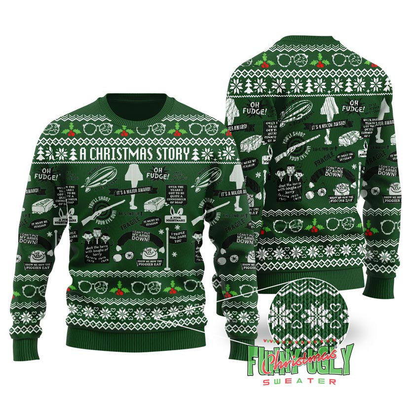 A Christmas Story Christmas Sweater Forest Green Holiday Merch That Makes a Perfect Christmas Gift