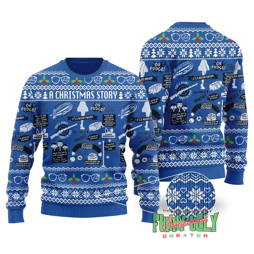 A Christmas Story Christmas Sweater Royal Exclusive Holiday Sweater Merch for Gift Giving