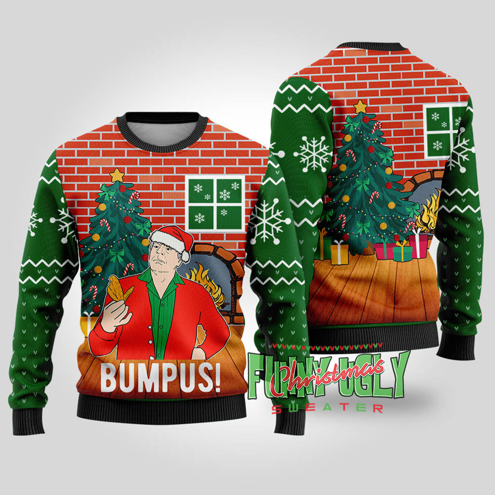 A Christmas Story Darren Mcgavin Funny Sweater Forest Green Exclusive Holiday Sweater Merch for Gift Giving