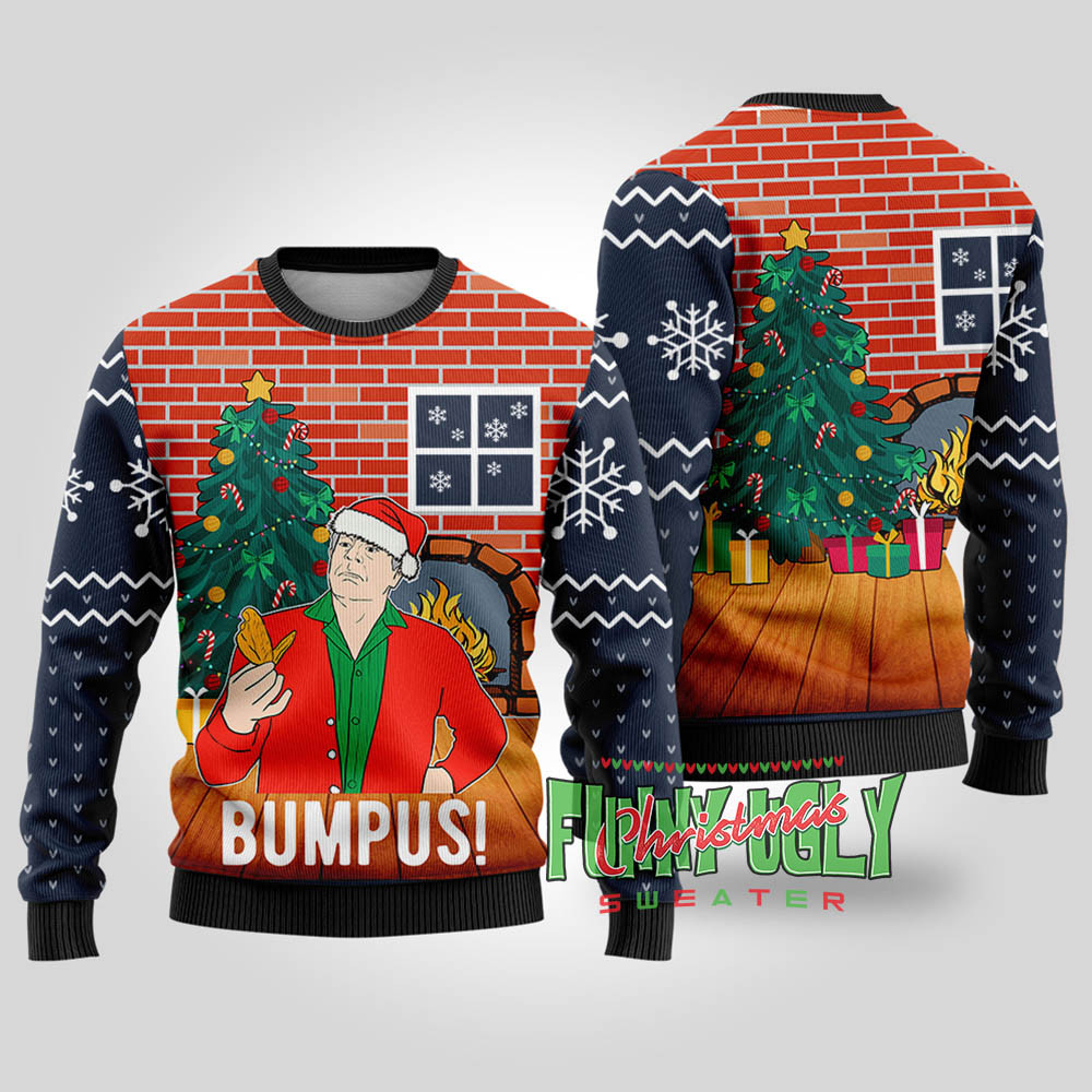 A Christmas Story Darren Mcgavin Funny Sweater Navy Soft Cotton Sweatshirt for Winter Comfort