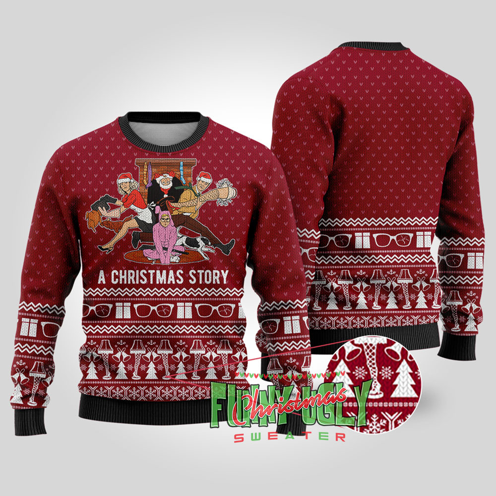 A Christmas Story Movie Christmas Sweater Cardinal Red Perfect Holiday Gift Merch for Sweater Lovers