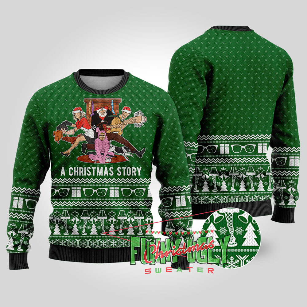 A Christmas Story Movie Christmas Sweater Forest Green Holiday Merch That Makes a Perfect Christmas Gift