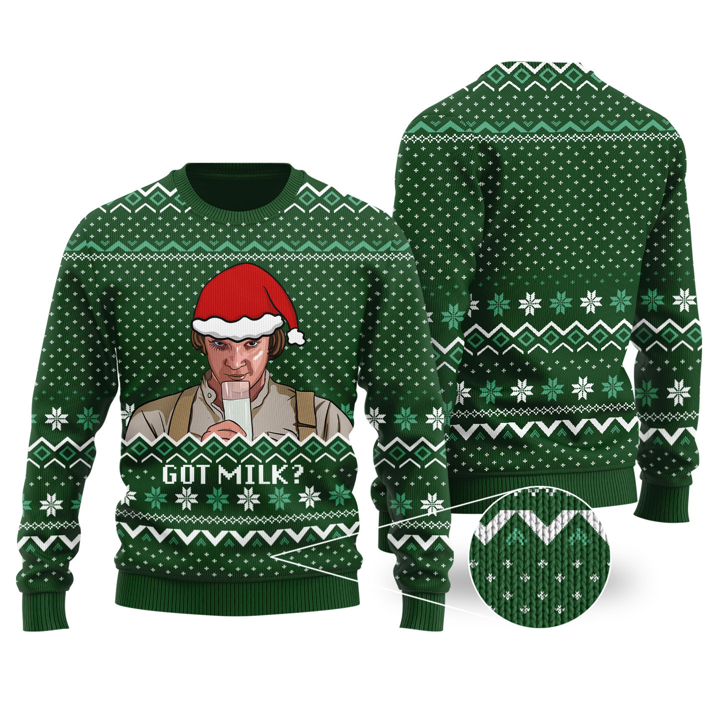 A Clockwork Orange Christmas Sweater Forest Green Trendy Christmas Sweater for Winter Outfits