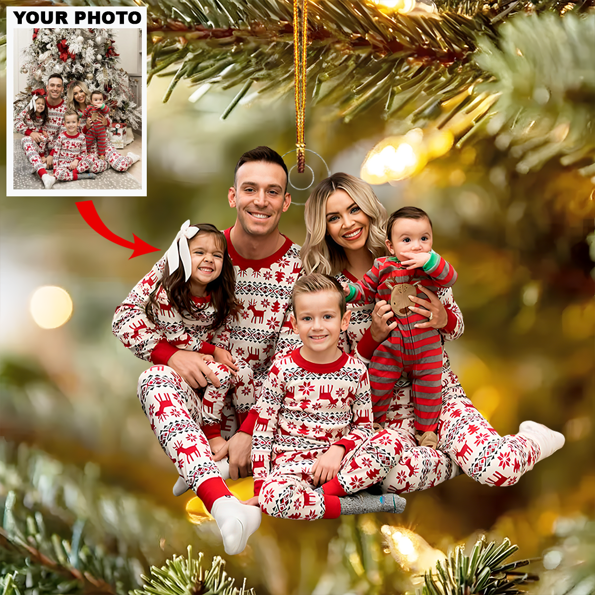 A Cozy Christmas Personalized Photo Mica Ornament Christmas Gift For Family Members Ne