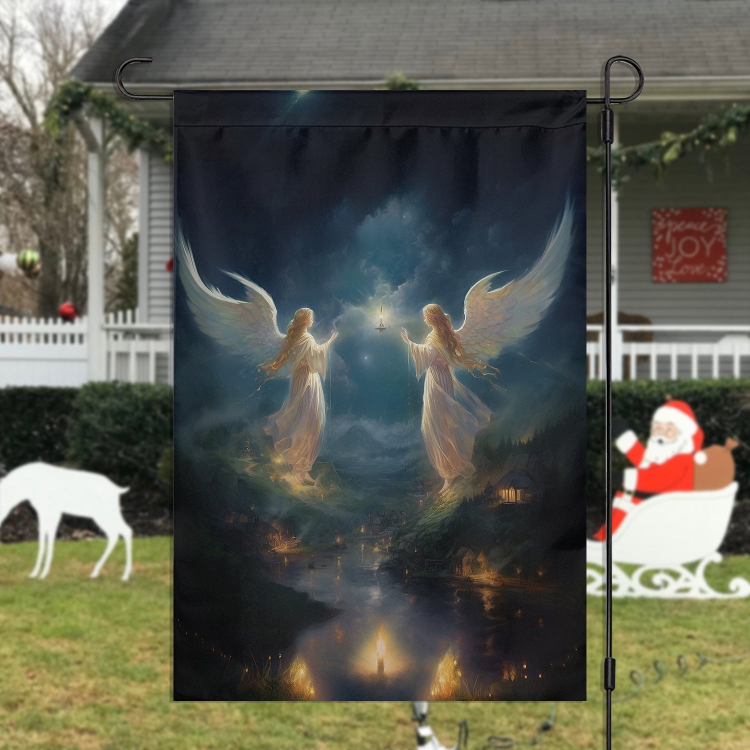 A Festive Beacon Of Hope Christmas Garden Flag Christmas Flag Gift For Angel Lovers