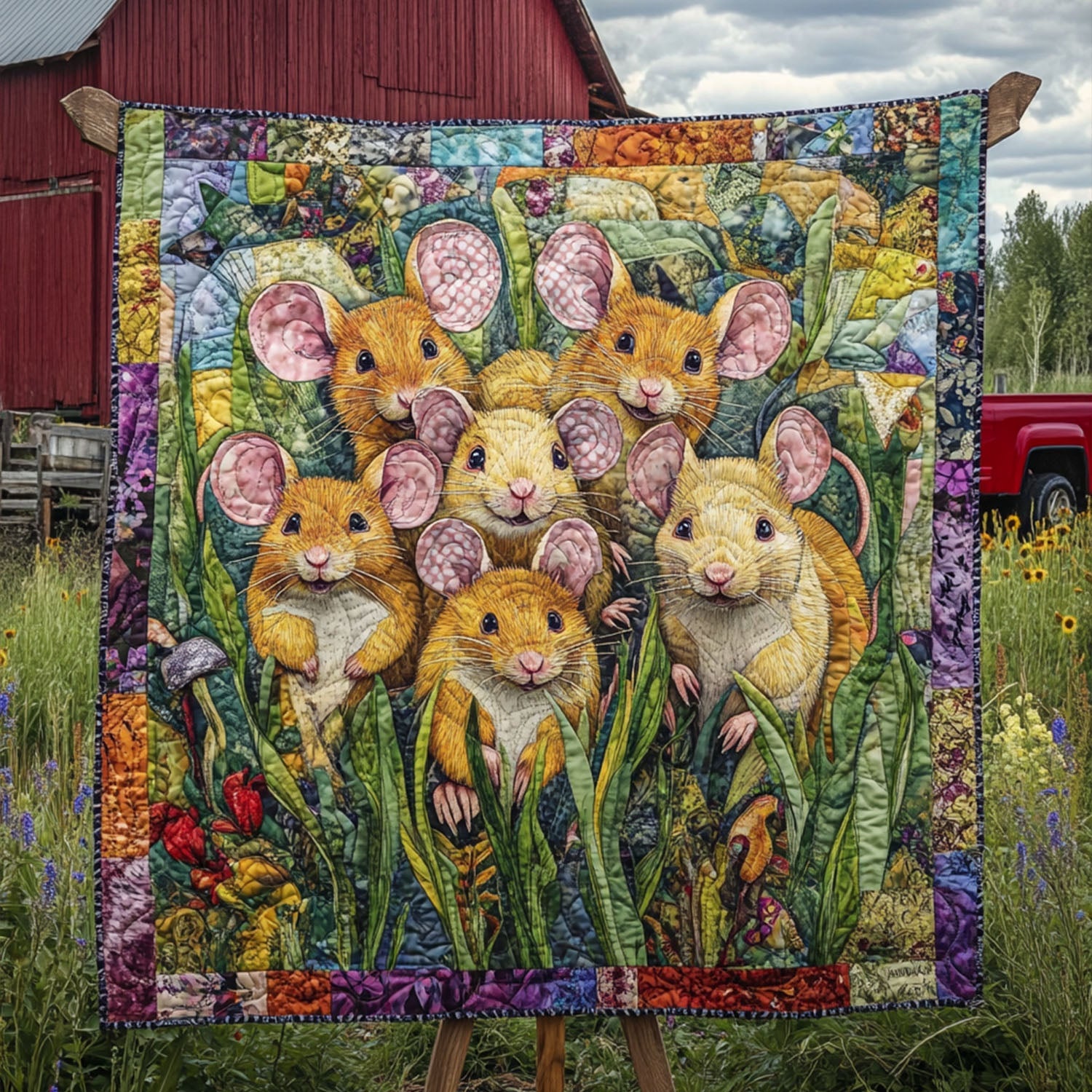 A Field of Whimsy Quilted Blanket Bed Christmas Decor Unique Housewarming Gifts