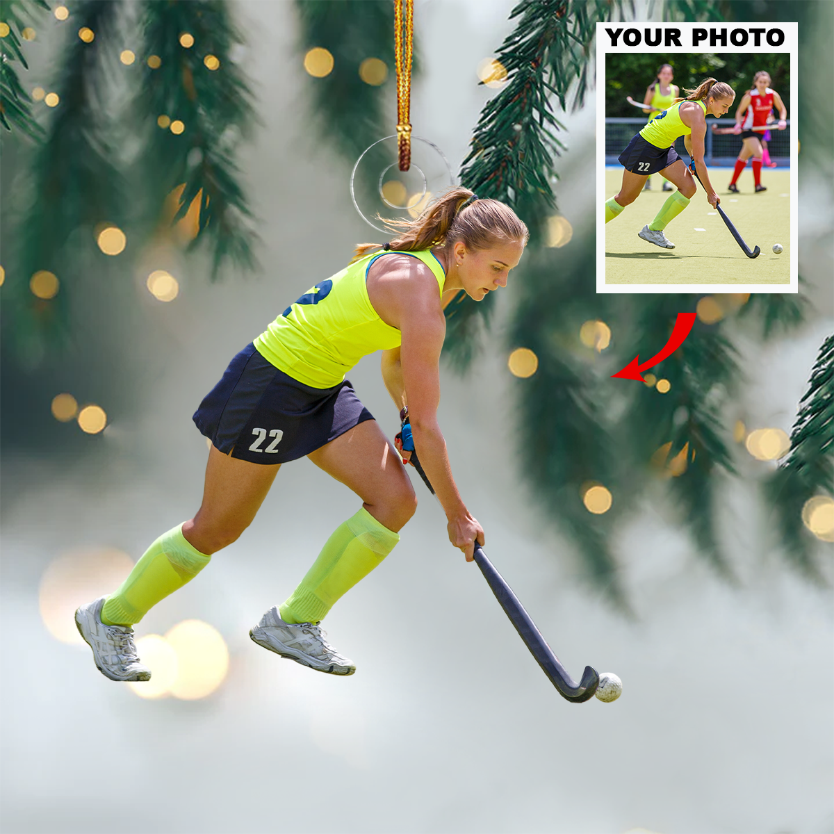 A Good Hockey Player Plays Where The Puck Is Personalized Custom Photo Mica Ornament