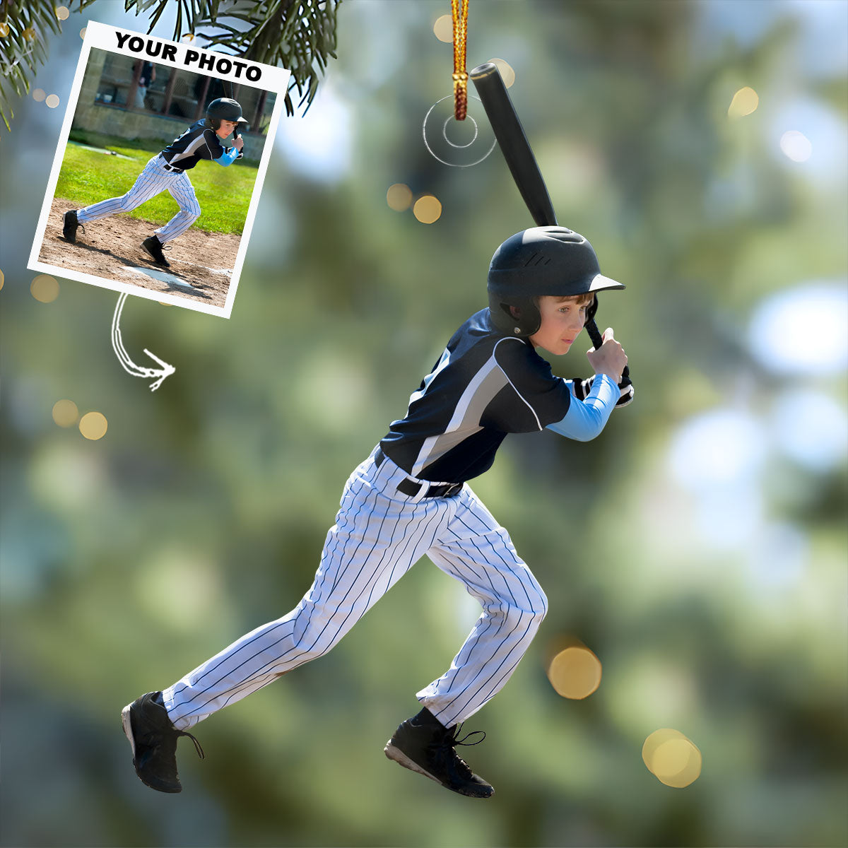 A Hit Anywhere Is A Hit Personalized Photo Mica Ornament Christmas Gift For Baseball