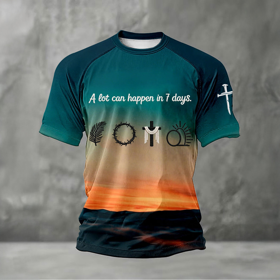 A Lot Can Happen In 7 Days Faith T-Shirt Faith Based Clothes Present For Dad Birthday