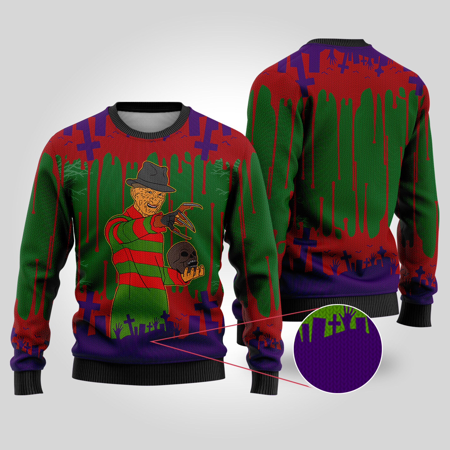 A Nightmare On Elm Street Fred Krueger Halloween Sweater Forest Green Trending Christmas Merch Gift 2025 Collection